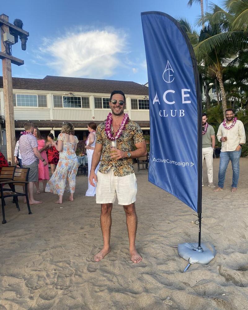 Adam at ActiveCampaign’s ACE Club, the company’s President’s Club