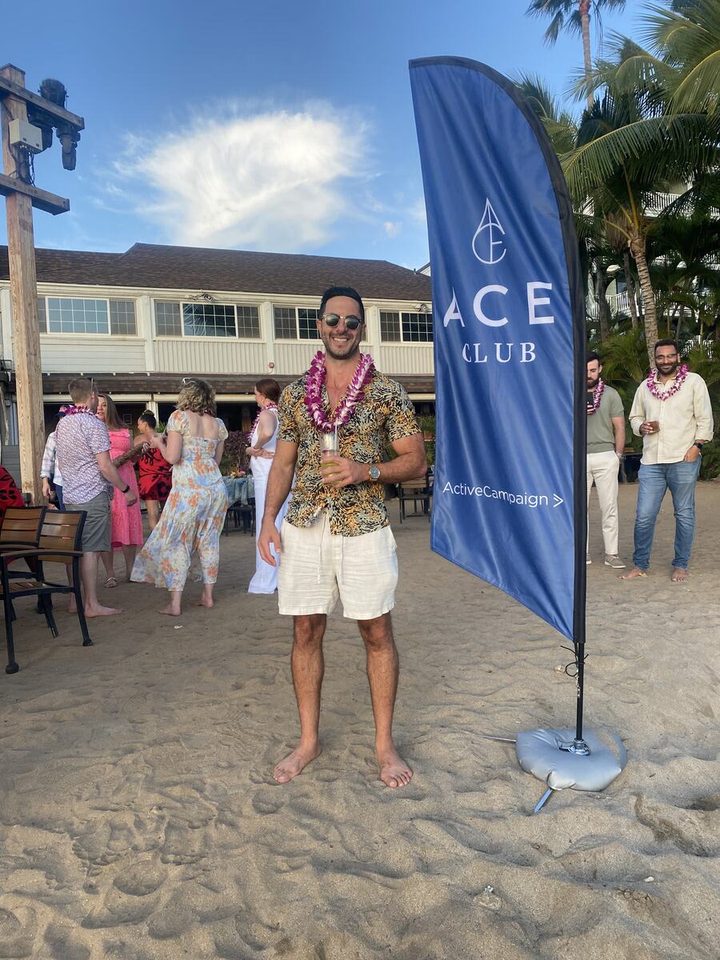 Adam at ActiveCampaign’s ACE Club, the company’s President’s Club